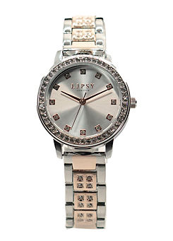 Silver & Rose Bracelet Watch by Lipsy