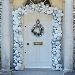 Silver And White Christmas Door Balloon Arch Kit by Ginger Ray