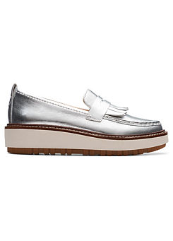 Silver Metallic Orianna W Loafer Shoes by Clarks
