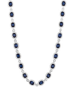 Silver Plated Blue Halo Necklace by Jon Richard