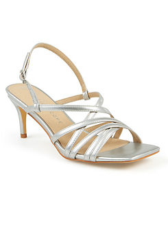 Silver Strappy Heeled Sandals by Kaleidoscope