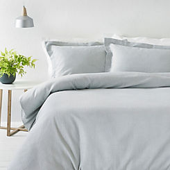Silver Waffle 180 Thread Count 100% Cotton Duvet Set by The Linen Yard