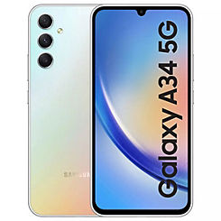 Sim Free Galaxy A34 5G 128GB Phone - Silver by Samsung