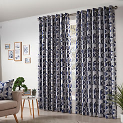 Skandi Jacquard Pair of Fully Lined Eyelet Curtains by Alan Symonds