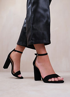 Skye Black Heeled Sandals by Where’s That From