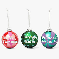 Slogan Baubles - Set of 3 by Paperchase