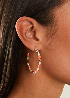 Small Beaded Hoops by Accessorize