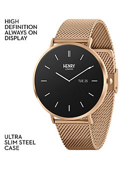 Smart Amoled Rose Gold Mesh Strap Watch by Henry London