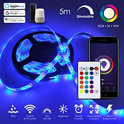 Smart WiFi RGB+CCT Changing 5m Plug & Play LED Strip Kit, IP65 by ENER-J