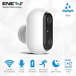 Smart Wireless 1080P Battery Camera with Rechargeable Batteries, IP65 by ENER-J