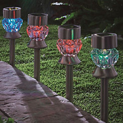 Solar Crystal Glass Stainless Steel Dual Function Multi Purpose Lights by Smart Garden