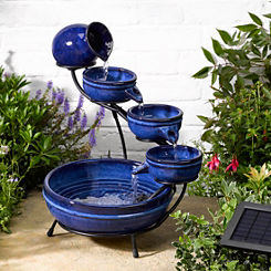 Solar Powered Ceramic Cascade Water Feature by Smart Garden
