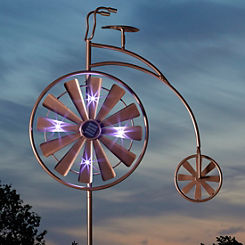 Solar Powered LED Penny Farthing Windspinner by Smart Garden