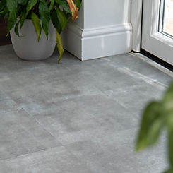 Solid Concrete Peel And Stick Floor Tiles 30.5cm x 30.5cm 1sqm pack by d-c-fix