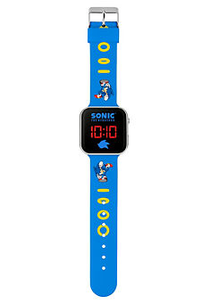 Sonic The Hedgehog Blue LED Kids Watch with Printed Character Strap by Sega