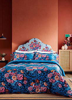 Sophie Robinson Dahlia Bunch 100% Cotton Sateen 200 Thread Count Duvet Cover Set by Harlequin