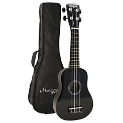 Soprano Ukulele with Case & Beginners Guide - Black by Martin Smith