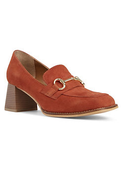 Spice Block Heeled Snaffle Suede Loafers by Freemans