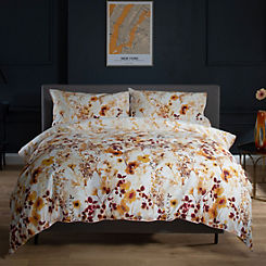 Spice Watercolour Meadow 100% Cotton 180 Thread Count Duvet Cover Set by The Lyndon Company