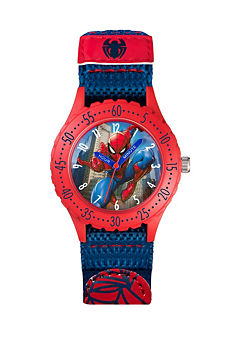 Spiderman Blue Canvas Strap Watch by Disney Marvel