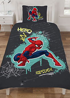 Spiderman Hero Reversible Single Duvet Cover Set by Marvel