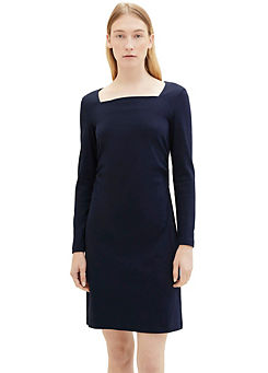 Square Neck Long Sleeve Jersey Dress by Tom Tailor