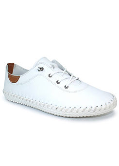 St Ives White Plimsolls by Lunar