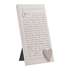 Standing Love Plaque Love by Moments