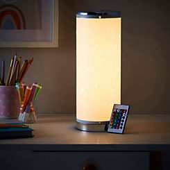 Starburst Cylinder Colour Changing Table Lamp by Glow