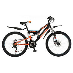 Stealth 24 Inch Black & Orange Junior Mountain Bike by Boss