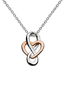 Sterling Silver & Rose Gold Plate Cara Celtic Looped Heart Necklace by Heritage