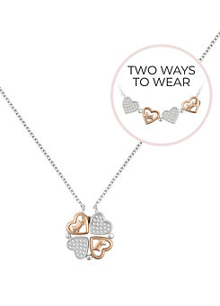 Sterling Silver 18ct Rose Gold Plated Magnetic Closing Hearts Necklace by Radley London