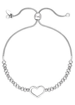 Sterling Silver 925 Open Heart Toggle Bracelet by Simply Silver