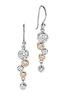 Sterling Silver Bubble Drop Earrings With Yellow Gold Plating by Fiorelli