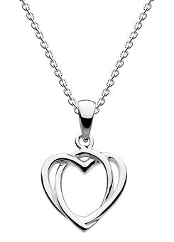 Sterling Silver Celtic Open Heart Necklace by Heritage