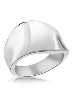 Sterling Silver Concave Wave Band Ring by Tuscany Silver