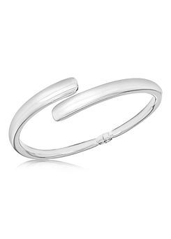Sterling Silver Crossover Hinged Bangle by Tuscany Silver