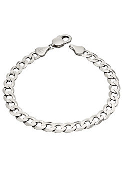 Sterling Silver Diamond Cut Curb Chain Bracelet by Fred Bennett