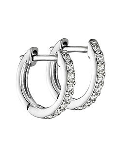 Sterling Silver Hoop Earrings with Cubic Zirconia by Beginnings by Beginnings