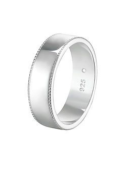 Sterling Silver Milgrain Edge 6mm Court Wedding Band Ring by For You Collection