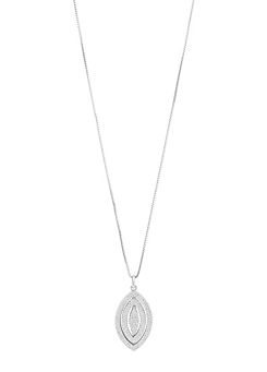 Sterling Silver Navette Spinner Pendant Necklace by Fiorelli