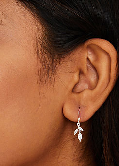 Sterling Silver-Plated Sparkle Leaf Drop Earrings by Accessorize