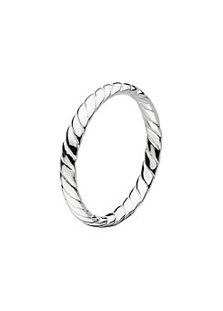 Sterling Silver Rope Twist Ring by Dew