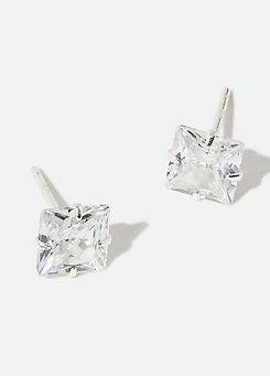 Sterling Silver Square Crystal Stud Earrings by Accessorize