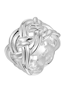 Sterling Silver Statement Braided Ring by For You Collection