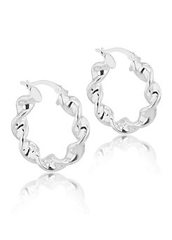Sterling Silver Twirle Hoop Earrings by Tuscany Silver
