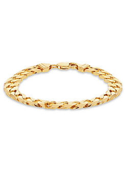 Sterling Silver Yellow Gold Plated 250 Curb Chain Bracelet by Max Rossi