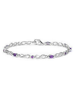 Sterling Silver and Amethyst Bracelet by Colour Collection