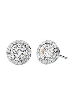 Sterling Silver and Cubic Zirconia Round Stud Earrings by Michael Kors