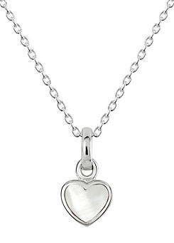 Sterling Silver with Mother of Pearl Heart Necklace by Dew